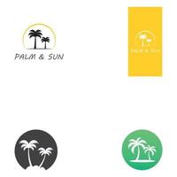 Palm tree summer logo template vector