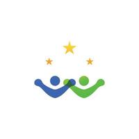 logotipo y símbolo de la estrella de la gente vector