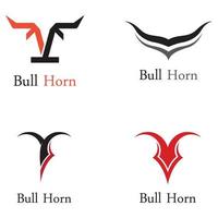 Bull's head horn logo. Using a vector illustration template design concept.