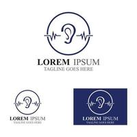 sense of  hearing  ear  icon logo vector design template illustration