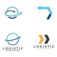 logotipo vectorial de la empresa de logística, logotipo de icono de flecha, logotipo de entrega digital rápida. utilizando la edición de vectores de logotipo simple y fácil.