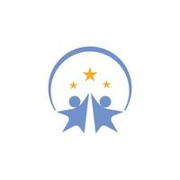 logotipo y símbolo de la estrella de la gente vector