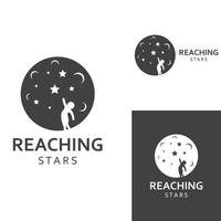 A logo to reach the stars or a logo to reach a dream or goal. Logo using concept design vector illustration template.