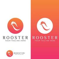 Chicken logo, rooster head logo with fish combination. Logo for company business, restaurant or restaurant or food stall. Using penditan simple vector illustration.