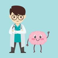 doctor and cute human organs vector cartoon character eps