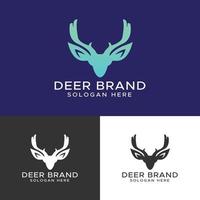 logotipo de ciervo y plantilla de logotipo de cabeza de ciervo vector