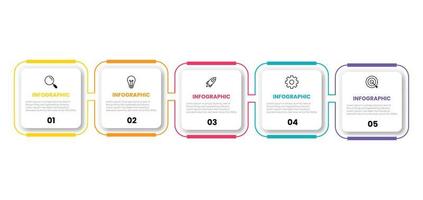 Presentation business infographic template with 5 options. Vector illustration.