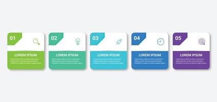 Presentation business infographic template with 5 options. Vector illustration.