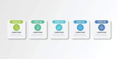 Business infographic design template with icons and 5 options or steps vector