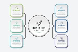 Business data visualization. Process chart. Abstract elements of graphs, diagrams with steps, options, sections or processes. Vector business template for presentations.