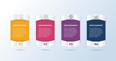 Business infographic design template with icons and 4 options or steps vector