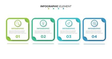 Presentación plantilla de infografía empresarial con 4 opciones. vector