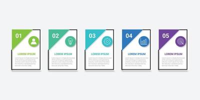 Presentation business infographic template with 5 options. Vector illustration.