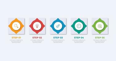 Business infographic design template with icons and 5 options or steps vector