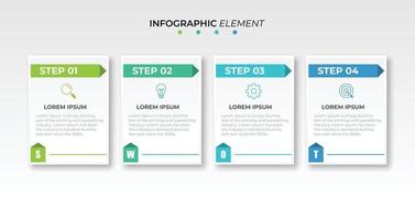 Presentation business infographic template with 4 options vector