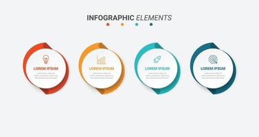 plantilla de diseño infográfico empresarial con iconos y 4 opciones o pasos vector