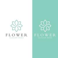 logotipos de flores, rosas, flores de loto y otros tipos de flores. utilizando el concepto de diseño de una plantilla de ilustración vectorial. vector