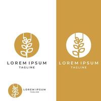 Wheat or cereal logo, wheat field and wheat farm logo.With easy and simple editing illustrations. vector