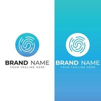 Fingerprint logo,fingerprint scan logo for business card identity.Logo design vector illustration templates and icons.