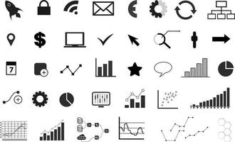 diseñe iconos de datos vectoriales en elementos comerciales de elementos de flujo de trabajo coloridos, análisis de datos vector