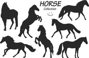 colección de caballos - siluetas vectoriales vector