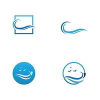 Wave water beach blue water logo vector