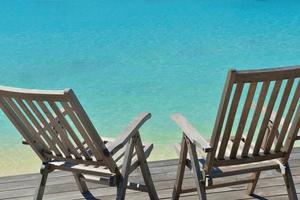 tropical beach chairs photo