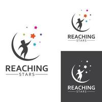 A logo to reach the stars or a logo to reach a dream or goal. Logo using concept design vector illustration template.