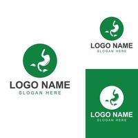 stomach health and stomach care logo design icon vector template