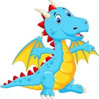 Happy dragon cartoon on white background vector