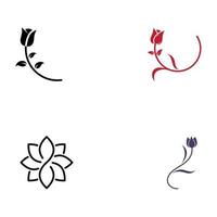 logotipos de flores, rosas, flores de loto y otros tipos de flores. utilizando el concepto de diseño de una plantilla de ilustración vectorial. vector