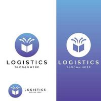 logotipo vectorial de la empresa de logística, logotipo de icono de flecha, logotipo de entrega digital rápida. utilizando la edición de vectores de logotipo simple y fácil.