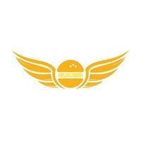 Angel burger logo with wings logo design. vector
