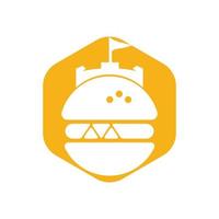 diseño del logotipo del vector del castillo de la hamburguesa.