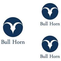 Bull's head horn logo. Using a vector illustration template design concept.