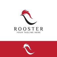 Chicken logo, rooster head logo with fish combination. Logo for company business, restaurant or restaurant or food stall. Using penditan simple vector illustration.