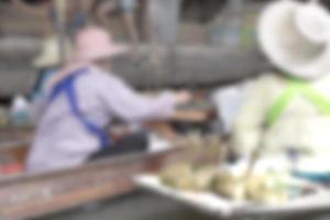 Damnoen Saduak Floating Market blur background of Illustration,Abstract Blurred Image photo