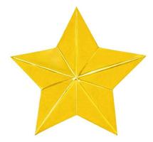 Golden Christmas Star isolated on white Background,clipping path photo