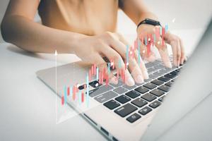 Investment ideas and technology business, Funds, Stock market and digital assets, Investors or trader, Financial data analysis, Stock graphs and forex trading, business finance background photo