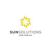 soluciones de energía solar logo vector simple moderno