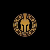 símbolo espartano escudo logo vector negocio