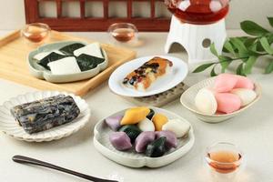 Various Rice Cake, Korean Traditional Food. Songpyeon, Baramtteok for Chuseok photo