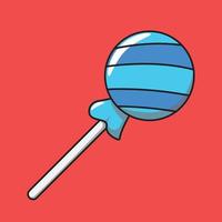 cartoon candy lollipop blue vector