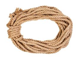 bight of natural jute rope isolated on white photo