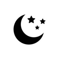 Moon and star icon isolated on white background, night icon vector