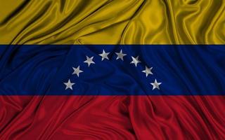 National flag Venezuela, Venezuela flag, fabric flag Venezuela, 3D work and 3D image photo