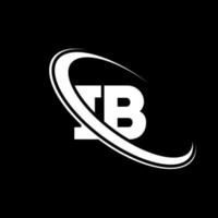 IB logo. I B design. White IB letter. IB letter logo design. Initial letter IB linked circle uppercase monogram logo. vector