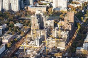 view of construction site in residential district photo