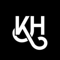 diseño del logotipo de la letra kh sobre fondo negro. concepto de logotipo de letra de iniciales creativas kh. diseño de letras kh. kh diseño de letras blancas sobre fondo negro. kh, logotipo de kh vector