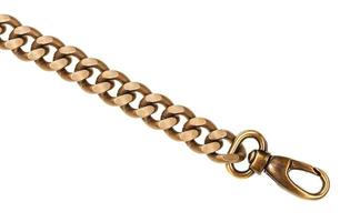 yellow chain with carabiner close-up isolated photo